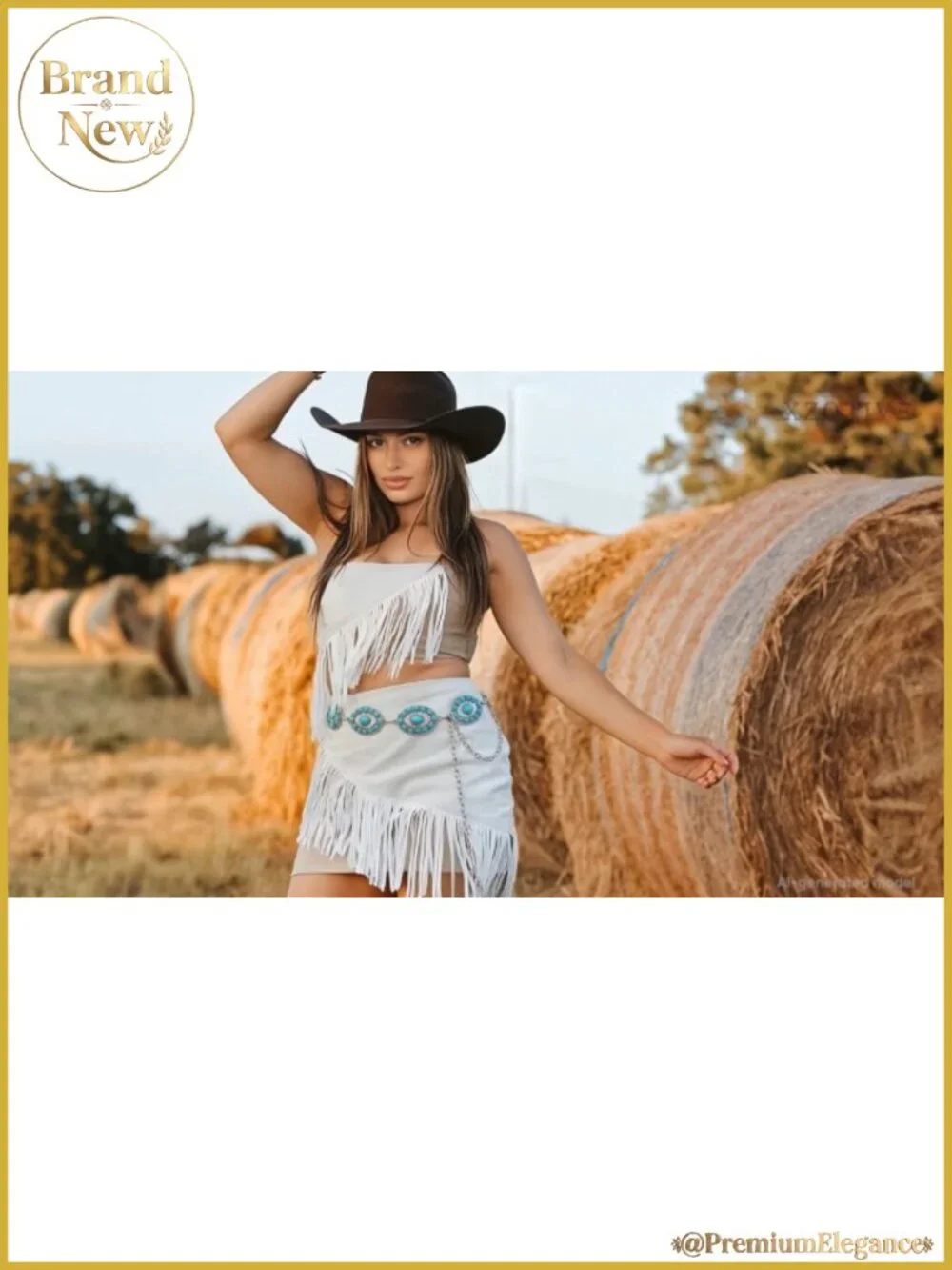 Western Metal Concho Chain Belt Adjustable Waist for Dresses Jeans Concerts